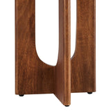 Round Mango Wood Side Table Pedestal Design – 16 Inch - End & Side Tables available at Alpine Outlets in Denver