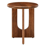 Round Mango Wood Side Table Pedestal Design – 16 Inch - End & Side Tables available at Alpine Outlets in Denver
