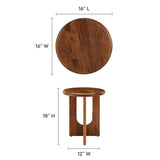 Round Mango Wood Side Table Pedestal Design – 16 Inch - End & Side Tables available at Alpine Outlets in Denver