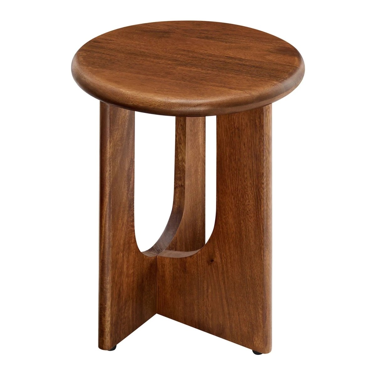 Round Mango Wood Side Table Pedestal Design – 16 Inch - End & Side Tables available at Alpine Outlets in Denver