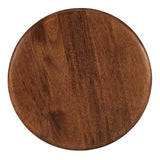 Round Mango Wood Side Table Pedestal Design – 16 Inch - End & Side Tables available at Alpine Outlets in Denver