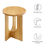 Round Mango Wood Side Table Pedestal Design – 16 Inch - End & Side Tables available at Alpine Outlets in Denver