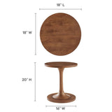 Round Mango Wood Side Table with Pedestal Base – Walnut 18 Inch - End & Side Tables available at Alpine Outlets in Denver