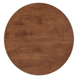 Round Mango Wood Side Table with Pedestal Base – Walnut 18 Inch - End & Side Tables available at Alpine Outlets in Denver