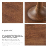 Round Mango Wood Side Table with Pedestal Base – Walnut 18 Inch - End & Side Tables available at Alpine Outlets in Denver