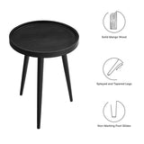 Round Mango Wood Side Table with Tray Top – 18 Inch - End & Side Tables available at Alpine Outlets in Denver