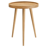 Round Mango Wood Side Table with Tray Top – 18 Inch - End & Side Tables available at Alpine Outlets in Denver