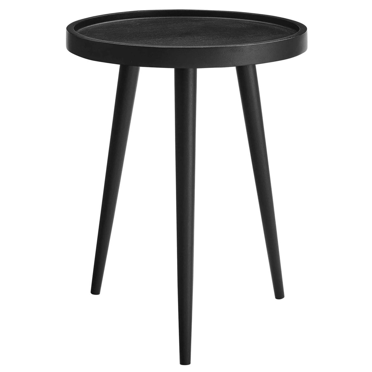 Round Mango Wood Side Table with Tray Top – 18 Inch - End & Side Tables available at Alpine Outlets in Denver