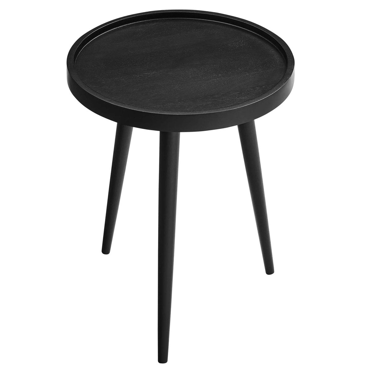 Round Mango Wood Side Table with Tray Top – 18 Inch - End & Side Tables available at Alpine Outlets in Denver