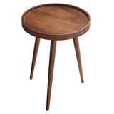 Round Mango Wood Side Table with Tray Top – 18 Inch - End & Side Tables available at Alpine Outlets in Denver