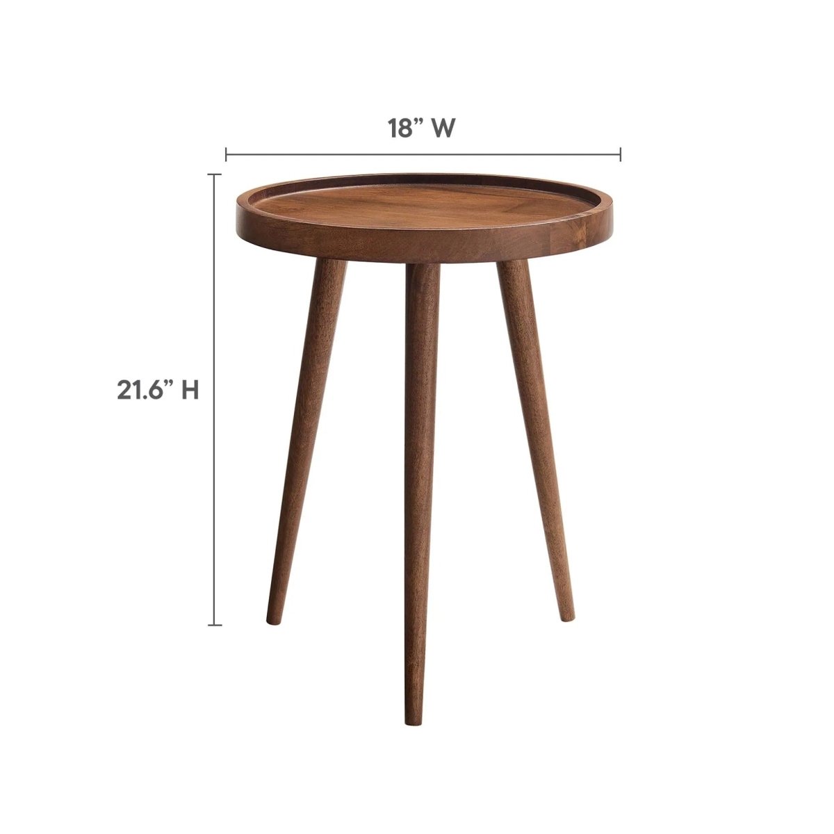Round Mango Wood Side Table with Tray Top – 18 Inch - End & Side Tables available at Alpine Outlets in Denver