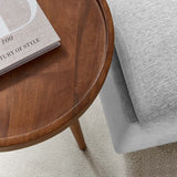 Round Mango Wood Side Table with Tray Top – 18 Inch - End & Side Tables available at Alpine Outlets in Denver