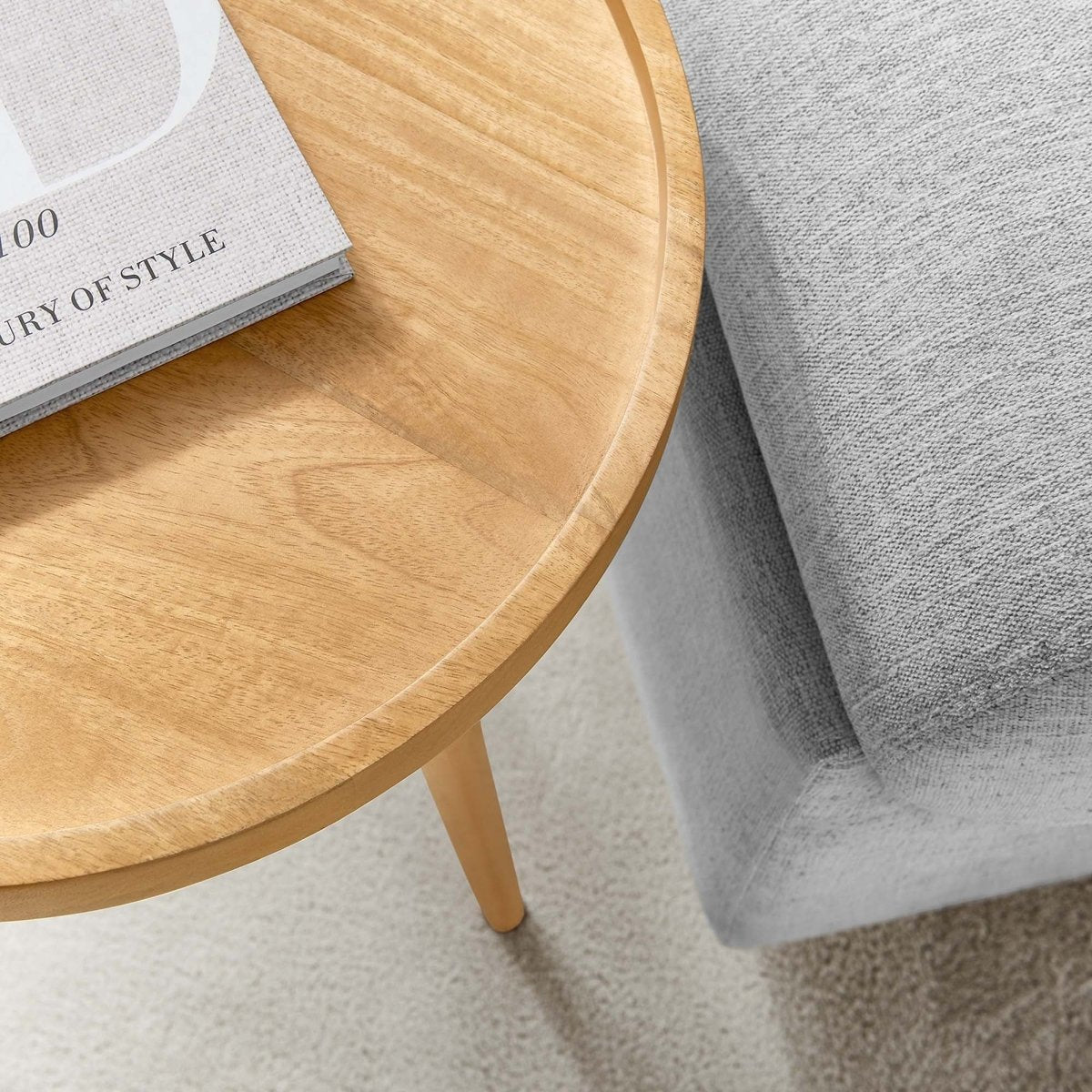 Round Mango Wood Side Table with Tray Top – 18 Inch - End & Side Tables available at Alpine Outlets in Denver