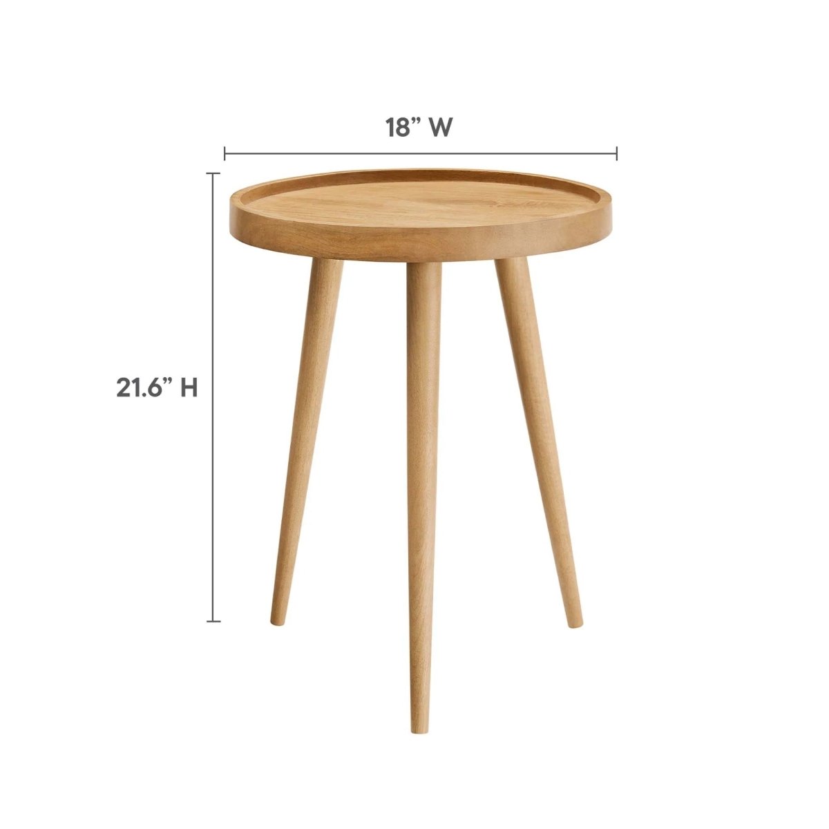 Round Mango Wood Side Table with Tray Top – 18 Inch - End & Side Tables available at Alpine Outlets in Denver