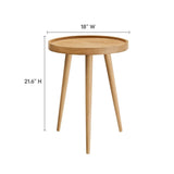 Round Mango Wood Side Table with Tray Top – 18 Inch - End & Side Tables available at Alpine Outlets in Denver