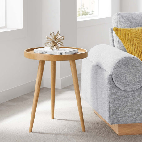 Round Mango Wood Side Table with Tray Top – 18 Inch - End & Side Tables available at Alpine Outlets in Denver