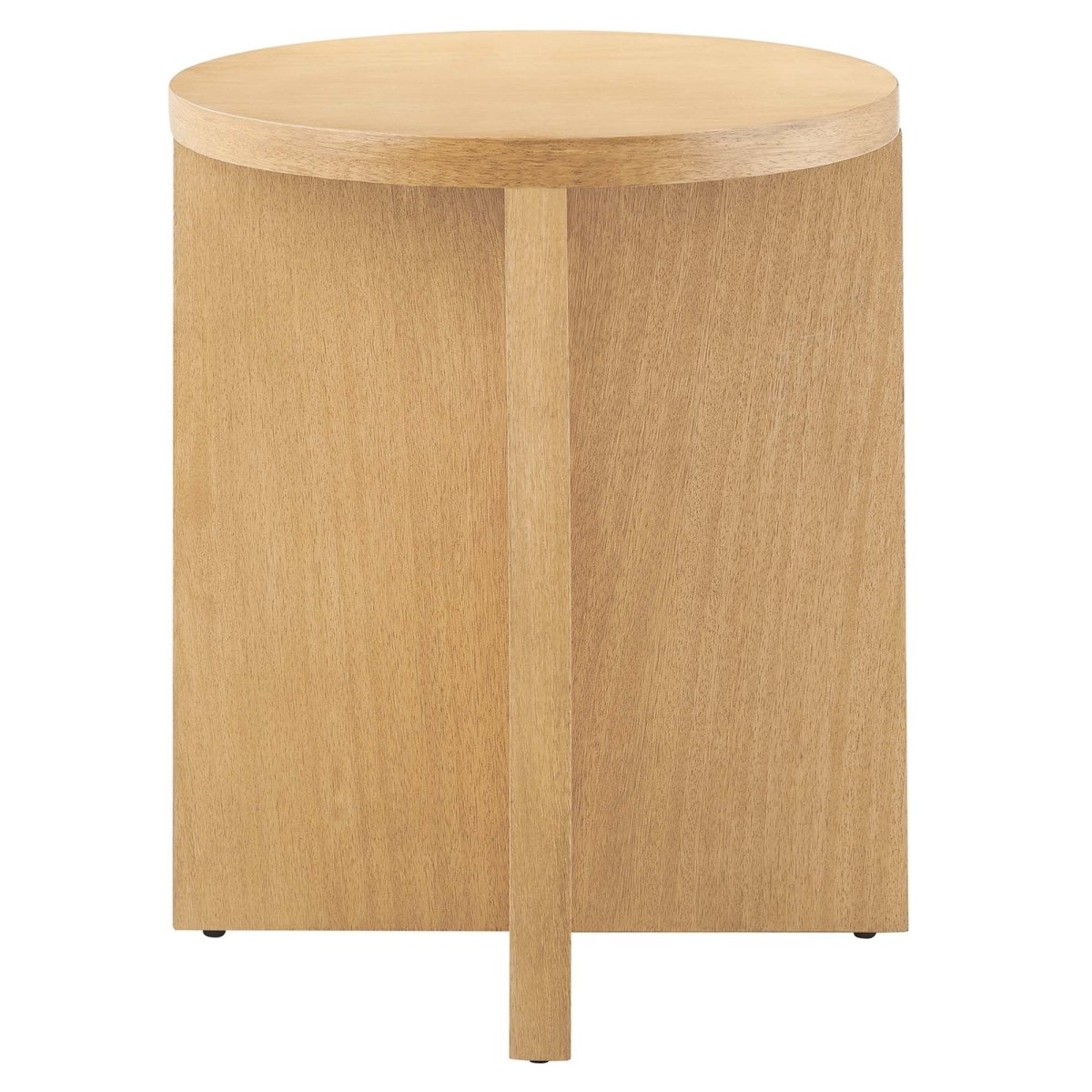 Round Mango Wood Side Table with X Base – 16 Inch - End & Side Tables available at Alpine Outlets in Denver
