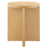 Round Mango Wood Side Table with X Base – 16 Inch - End & Side Tables available at Alpine Outlets in Denver