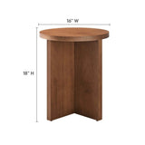 Round Mango Wood Side Table with X Base – 16 Inch - End & Side Tables available at Alpine Outlets in Denver