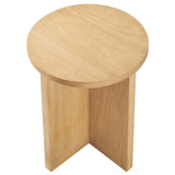 Round Mango Wood Side Table with X Base – 16 Inch - End & Side Tables available at Alpine Outlets in Denver