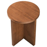 Round Mango Wood Side Table with X Base – 16 Inch - End & Side Tables available at Alpine Outlets in Denver