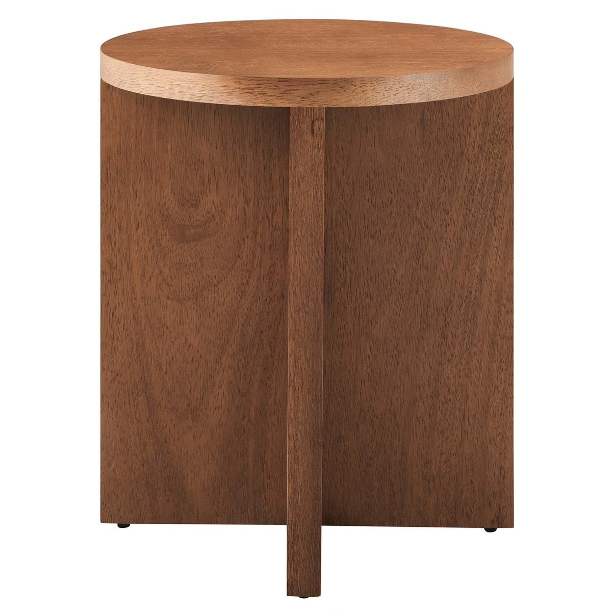 Round Mango Wood Side Table with X Base – 16 Inch - End & Side Tables available at Alpine Outlets in Denver