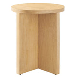 Round Mango Wood Side Table with X Base – 16 Inch - End & Side Tables available at Alpine Outlets in Denver