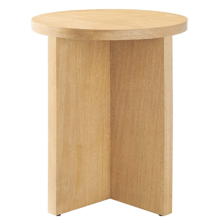 Round Mango Wood Side Table with X Base – 16 Inch - End & Side Tables available at Alpine Outlets in Denver