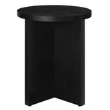Round Mango Wood Side Table with X Base – 16 Inch - End & Side Tables available at Alpine Outlets in Denver
