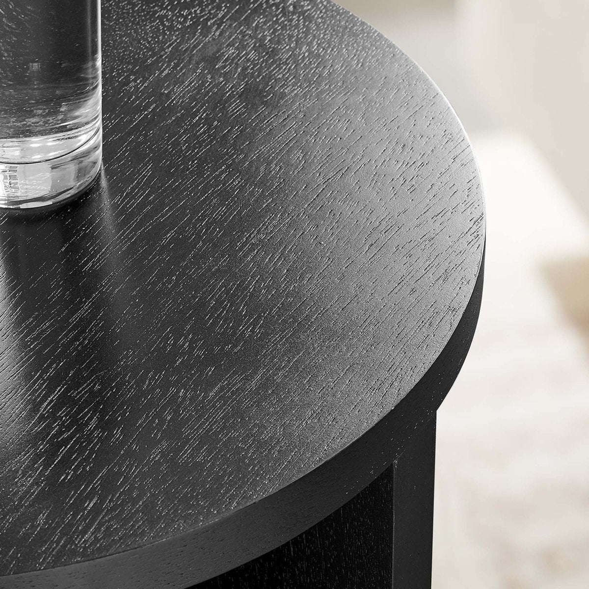 Round Mango Wood Side Table with X Base – 16 Inch - End & Side Tables available at Alpine Outlets in Denver