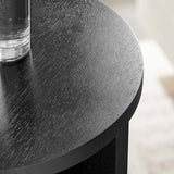 Round Mango Wood Side Table with X Base – 16 Inch - End & Side Tables available at Alpine Outlets in Denver