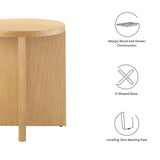 Round Mango Wood Side Table with X Base – 16 Inch - End & Side Tables available at Alpine Outlets in Denver