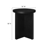 Round Mango Wood Side Table with X Base – 16 Inch - End & Side Tables available at Alpine Outlets in Denver