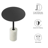 Round Marble Base Side Table with Iron Top – 14 Inch - End & Side Tables available at Alpine Outlets in Denver