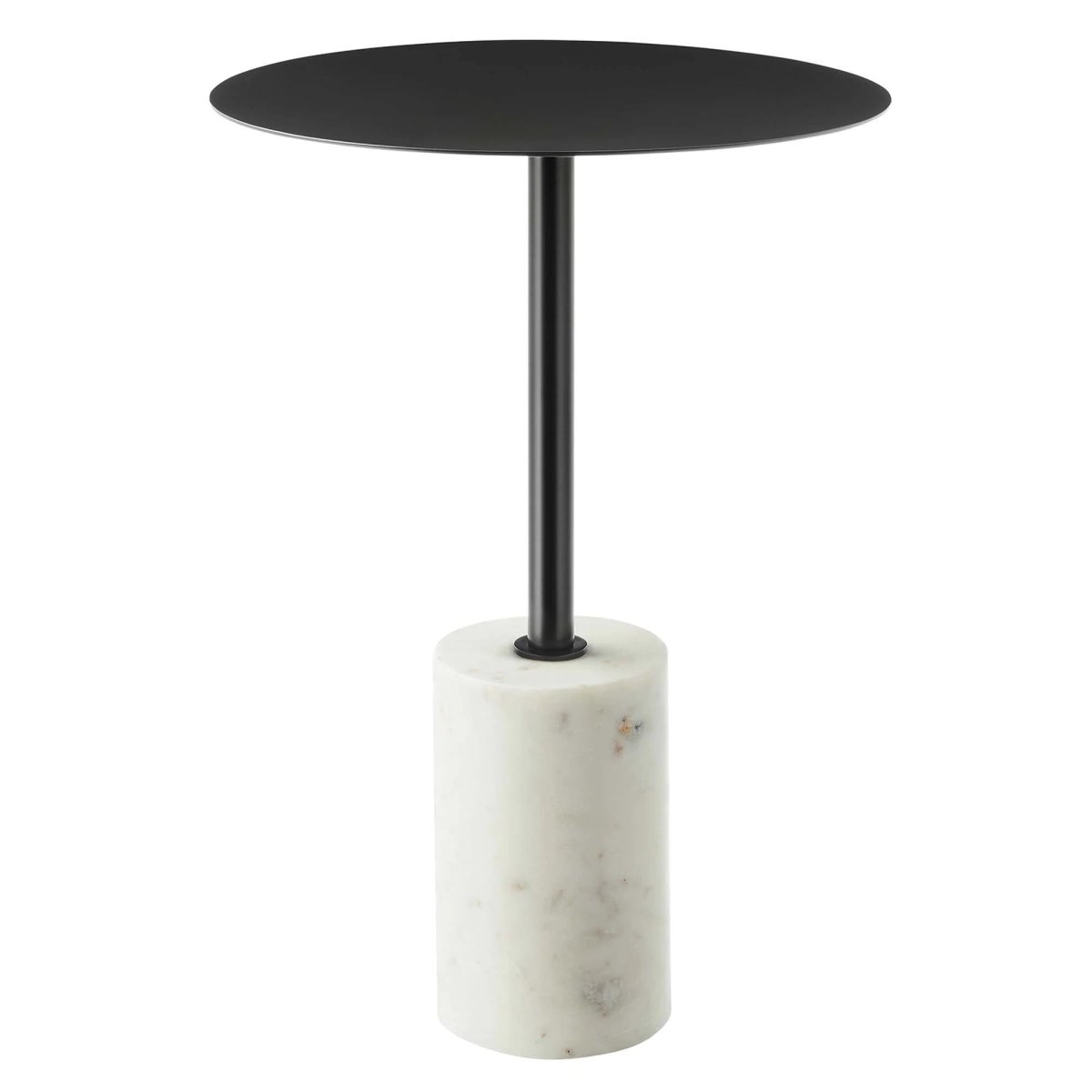 Round Marble Base Side Table with Iron Top – 14 Inch - End & Side Tables available at Alpine Outlets in Denver