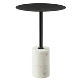 Round Marble Base Side Table with Iron Top – 14 Inch - End & Side Tables available at Alpine Outlets in Denver