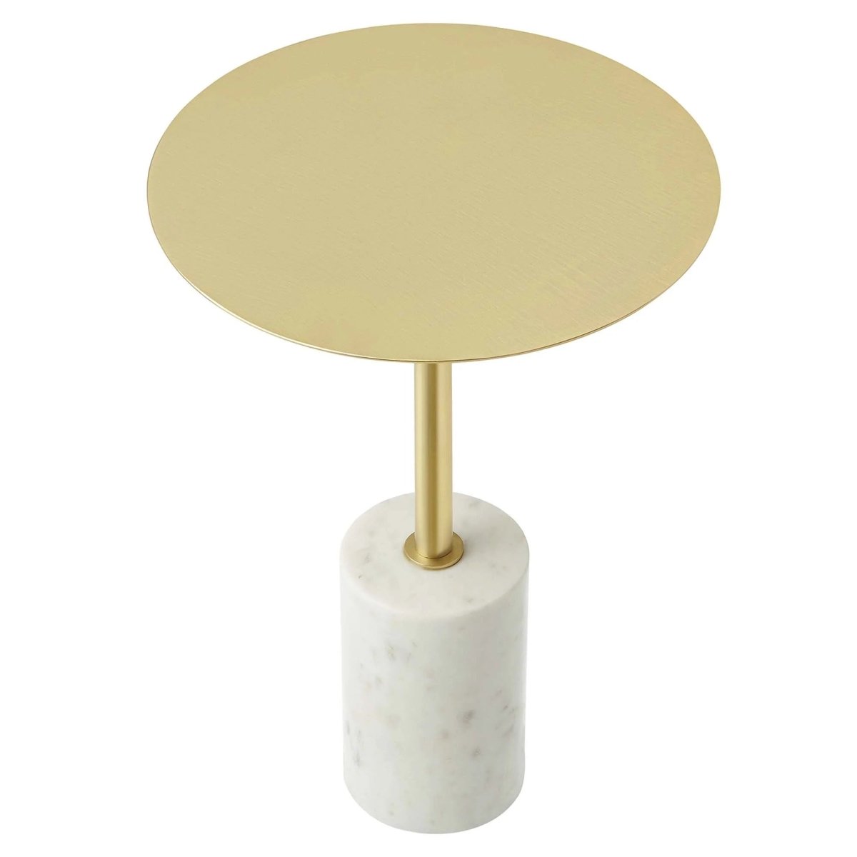 Round Marble Base Side Table with Iron Top – 14 Inch - End & Side Tables available at Alpine Outlets in Denver