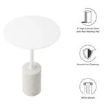 Round Marble Base Side Table with Iron Top – 14 Inch - End & Side Tables available at Alpine Outlets in Denver