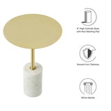 Round Marble Base Side Table with Iron Top – 14 Inch - End & Side Tables available at Alpine Outlets in Denver
