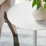 Round Marble Base Side Table with Iron Top – White 14 Inch - End & Side Tables available at Alpine Outlets in Denver