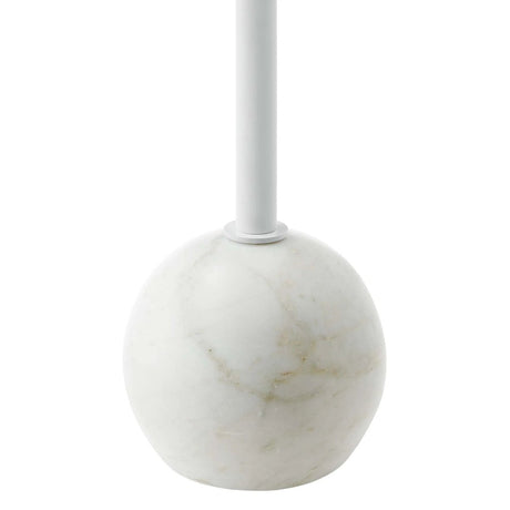 Round Marble Base Side Table with Iron Top – White 14 Inch - End & Side Tables available at Alpine Outlets in Denver
