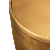 Round Metal Storage Side Table with Lid – Brass 19 Inch - End & Side Tables available at Alpine Outlets in Denver