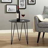 Round Mid Century Side Table with Hairpin Legs – 19 Inch - End & Side Tables available at Alpine Outlets in Denver