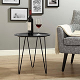 Round Mid Century Side Table with Hairpin Legs – 19 Inch - End & Side Tables available at Alpine Outlets in Denver