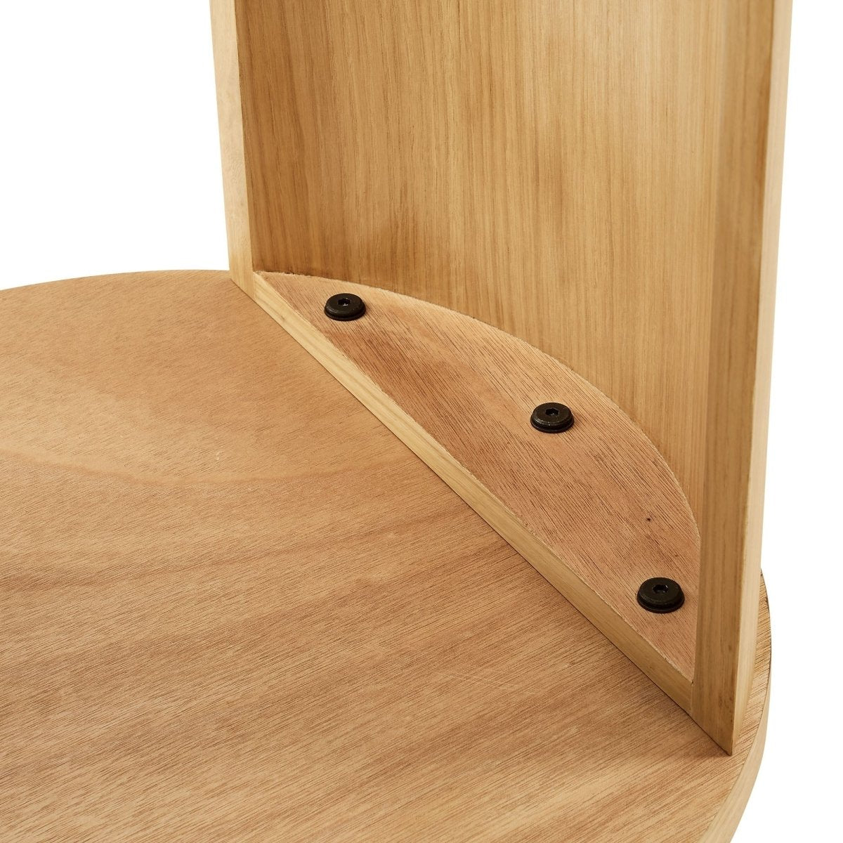 Round Oak Wood Side Table with Arched Legs – 19 Inch - End & Side Tables available at Alpine Outlets in Denver