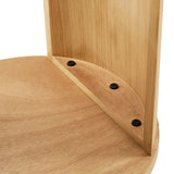 Round Oak Wood Side Table with Arched Legs – 19 Inch - End & Side Tables available at Alpine Outlets in Denver