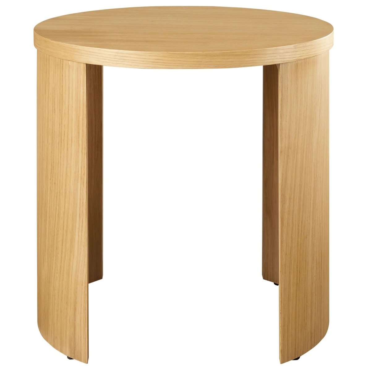 Round Oak Wood Side Table with Arched Legs – 19 Inch - End & Side Tables available at Alpine Outlets in Denver