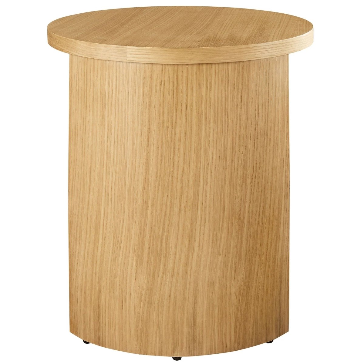 Round Oak Wood Side Table with Arched Legs – 19 Inch - End & Side Tables available at Alpine Outlets in Denver