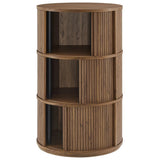 Round Pedestal Storage Table with Tambour Doors – 23 Inch - End & Side Tables available at Alpine Outlets in Denver