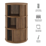Round Pedestal Storage Table with Tambour Doors – 23 Inch - End & Side Tables available at Alpine Outlets in Denver